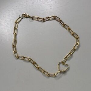 Gold Heart Chain Necklace